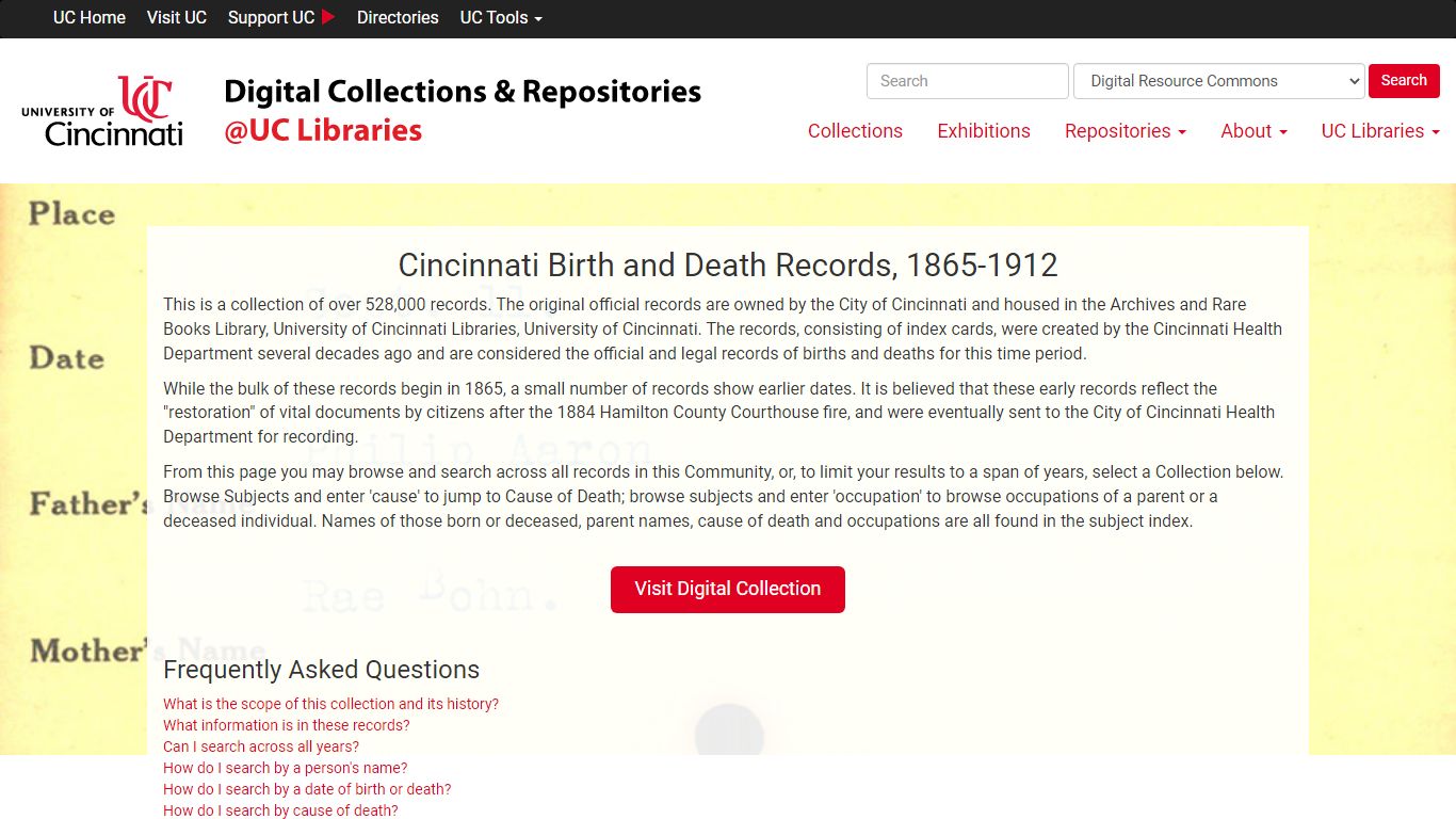 Cincinnati Birth and Death Records | Digital Collections ...